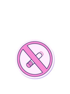 Hoş bir karikatür çıkartmasının zıplama hareketi. Sigara içilmesine izin yok.