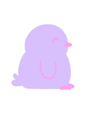 Sevimli bir penguenin neon ışık efekti