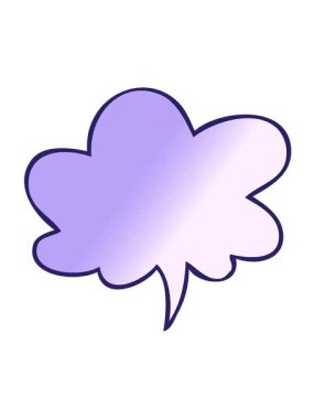 Karikatür konuşma baloncuğunun titreşen hareketli animasyonu yumuşak bir gradyan tarzla konuşma baloncuğu ile yumuşak bir gradyan biçiminde