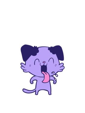 Karikatür soluyan köpek tasarımının yükselişi ve yüzen animasyonu