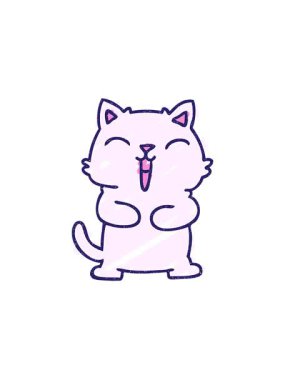 Sevimli Kedi Tebeşiri Çiziminin Satış Animasyonu