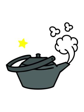 Parıldayan yıldızlar geleneksel Japon çay demliğinin canlandırılmasını etkiler.