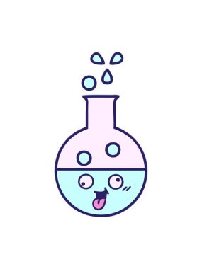 Deneme tüpünün sevimli çizgi filminin animasyonunu salla ve durdur