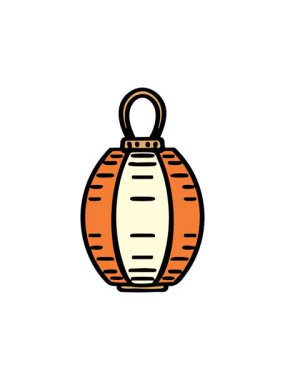 Geleneksel Japon tarzında asılı fenerin hareketli animasyonu