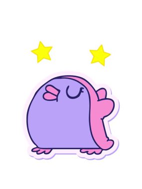 dönen yıldız animasyonu serbest sticker karikatürü şirin kawaii kırmızı robin