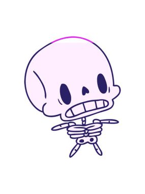 Kawaii 'nin sevimli ölü iskeletinin canlandırmasını çalıştır.