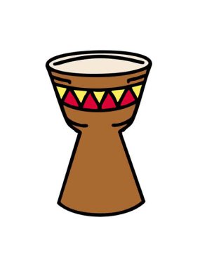 Geleneksel Brezilya davul karnaval enstrümanının hareketli animasyonu