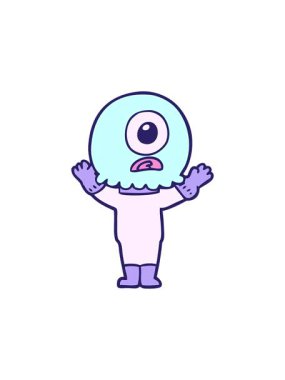 Çizgi film Tepegöz uzaylı uzay adamının bölünme etkisi