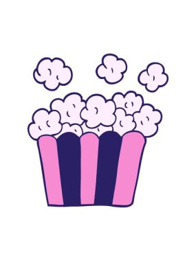 Çizgi film patlamış mısırının parlak ışık efektleri