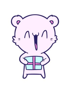 Kutup ayısının hareketli animasyonu ve mevcut Noel karikatürü