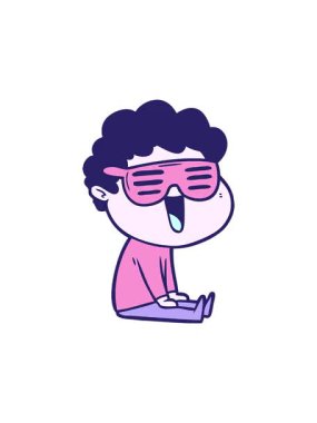 Gülen çizgi film adamının hareketli animasyonu