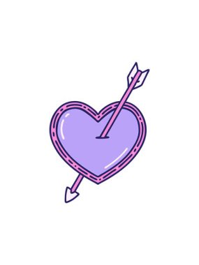 Bir ok ve kalbin ikonik dövme karalamalarının dikkat çekici animasyonu