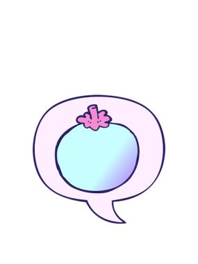 Çizgi film domatesinin canlandırmasını konuşma baloncuğuyla pürüzsüz bir eğimle genişletiyorum.