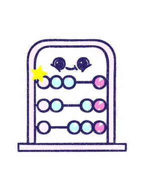 Parlayan yıldızlar Abacus Tebeşir Çizim Tasarımı 'nın animasyonunu etkiler