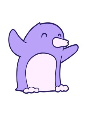 Heyecanlı penguenin hareketli animasyonu