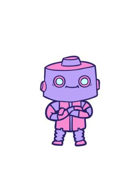 blinking radial lines animation of a cartoon robot image