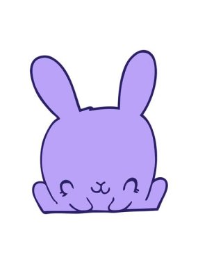 Bir tavşanın karikatürünün basınçlı animasyonu