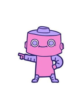 Çizgi film cyborg tasarımının yıldız patlaması etkisi animasyonu