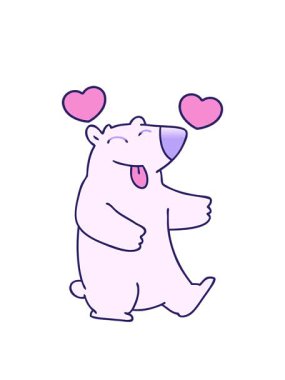 Değişken gölgeli kutup ayısının dönen kalp animasyonu