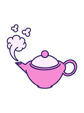 Japon çaydanlığının buharlaşan sıcak çaydanlığının hareketli animasyonu