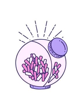 Geleneksel dövme tarzı şeker kavanozunun titreyen animasyonu