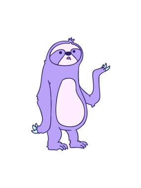 jiggle motion animation of quirky cartoon sloth