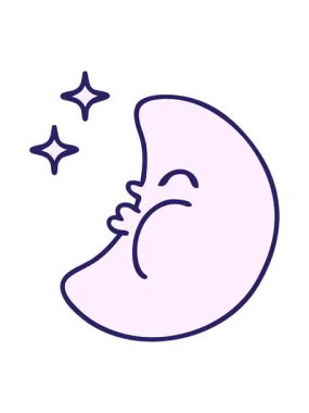 Pikselleştirme efekti yıldızlı bir ayın karikatürünü canlandırır