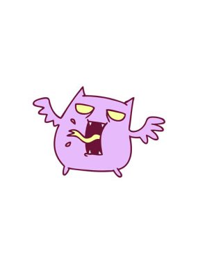 Parlak parlak kawaii yarasası çizilmiş el yapımı çizimlerin yıldız patlaması etkisi animasyonu