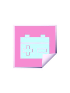 Bir araba aküsünün kare soyulmuş çıkartma çizgi filminin gösterişli satış animasyonu