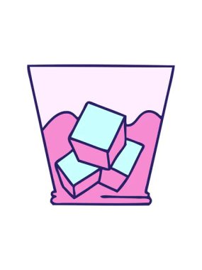 dönen hareketli el animasyonu çizilmiş tuhaf çizgi film viski ve buz