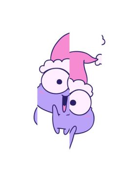 Kawaii kurbağasının çizilmiş el animasyonu.