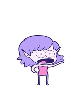 Çizgi film kızı çiziminin hareketli animasyonu