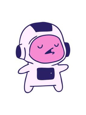 sevimli bir astronotun canlandırmasını bob ve duraklat