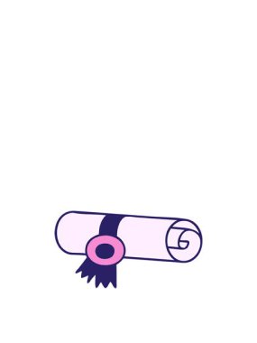 Yuvarlanan sertifikanın sevimli çizgi filminin zıplama hareketi animasyonu