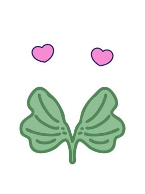 Geleneksel Japon ginko yaprağı sembolünün dönen kalp animasyonu