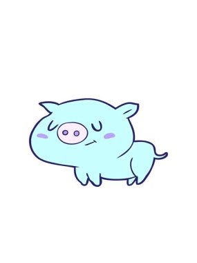 bobbing motion animation of  pig cartoon