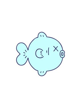 Satış animasyonu el çizimi komik karikatür balıkları