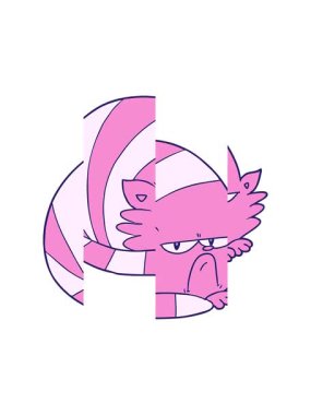 Huysuz kedinin bölünmüş hareket animasyonu