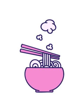 Buharda pişen sıcak bir eriştenin canlandırma efekti