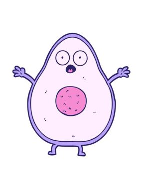 Avokado çizgi filminin titreşimli hareketi