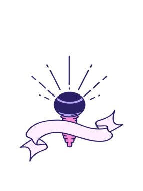 Dövme tarzı mikrofonlu kaydırma pankartının hareketli animasyonu