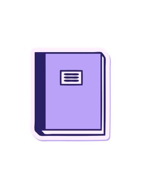 Sevimli bir çizgi film ders kitabının çıkartmasının hareketli animasyonu