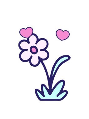 dönen kalpler basit bir çiçek tasarımı karikatürünün animasyonu