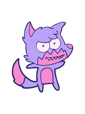 Tilki çizgi film karakterinin dönen hareket animasyonu