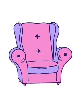 El çiziminin hareketli animasyonunu salla. Eski bir koltuğun karalamaları.