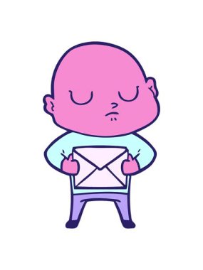 Çizgi filmdeki kel adamın animasyonunu durdur ve durdur.