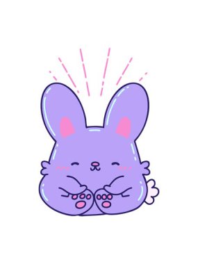 jiggle and pause animation of traditional tattoo style happy rabbit