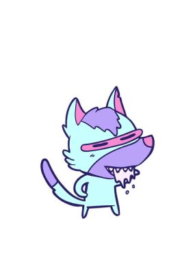 Çizgi film aç kurdun zıplama hareketi.