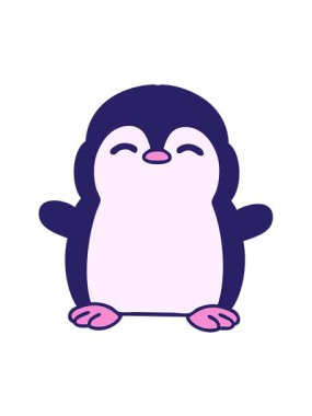 Küçük sevimli bir penguenin titreşimli animasyonu.