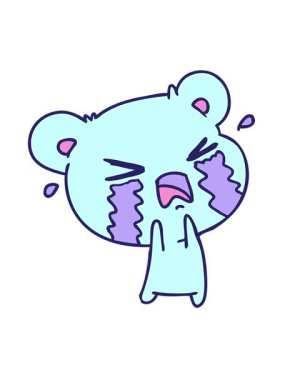 El yazısıyla çizilmiş şirin ağlayan bir ayının hareketli animasyonunu oynat